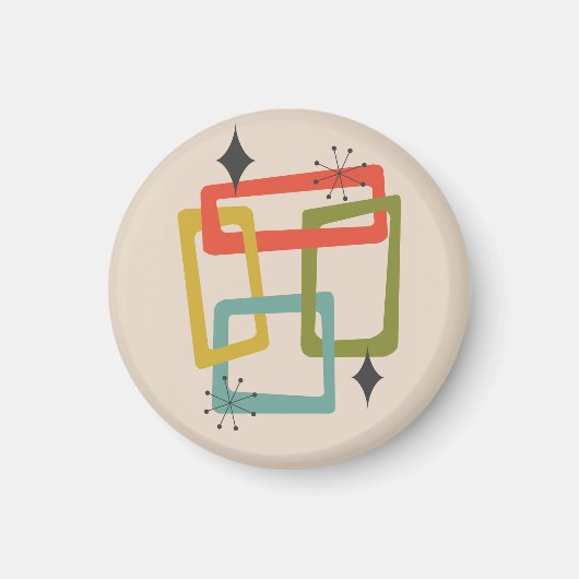 Moderne geometrische Abstrakte Mitte des Jahrhunde Magnet (Vorne)