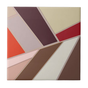 Moderne geometrische Abstrakte Mosaik, Braun und O Fliese