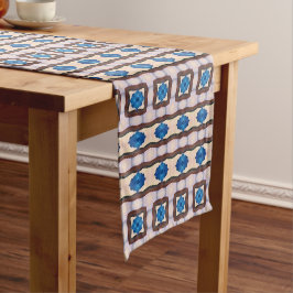 Moderne geometrische abstrakte Mosaikmuster 1298 Kurzer Tischläufer