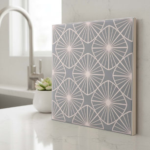 Moderne geometrische abstrakte Pat#24 Warmgrau ID1 Fliese