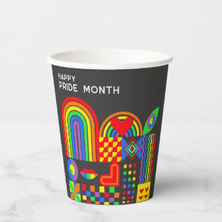 Moderne geometrische abstrakte Pride-Monat-Regenbo Pappbecher