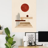 Moderne geometrische Abstrakte Printwerbung Mitte Poster (Heimbüro)