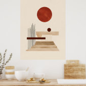 Moderne geometrische Abstrakte Printwerbung Mitte Poster (Küche)