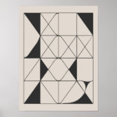 Moderne geometrische Abstrakte Schwarz-Weiß-Kunst Poster (Vorne)