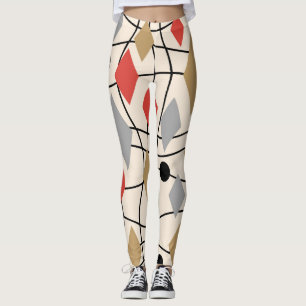 Moderne geometrische Abstraktion aus der Mitte des Leggings