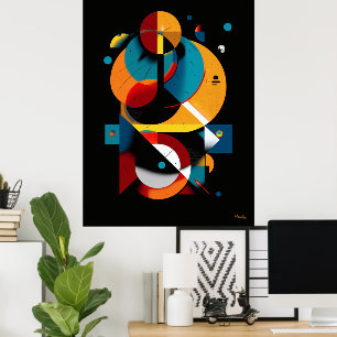 Moderne geometrische Abstraktion – Bauhaus-Orbit Poster