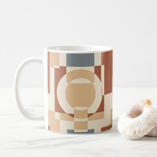 Moderne geometrische Abstraktion der Mitte des Jah Kaffeetasse (Mit Donut)