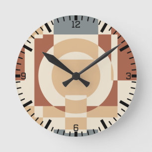 Moderne geometrische Abstraktion der Mitte des Jah Runde Wanduhr