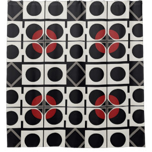 Moderne geometrische Abstraktion mit Kreisen Duschvorhang