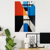 Moderne geometrische Abstraktion Poster (Heimbüro)