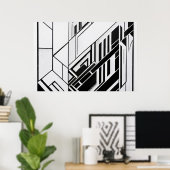 Moderne geometrische Abstraktion Poster (Heimbüro)
