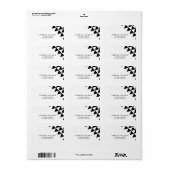 Moderne geometrische Adresse für Schwarz-Weiß-Drei Adressaufkleber (Vorne)