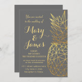 Moderne geometrische Ananas Einladung (Vorne/Hinten)