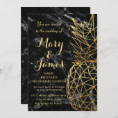 Moderne geometrische Ananas Einladung (Vorne/Hinten)