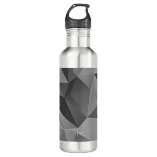 Moderne geometrische Angles INITIALS Grau Cool Edelstahlflasche