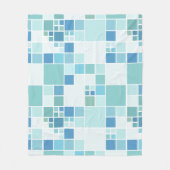 Moderne geometrische Aquamarin türkisfarbene Flies Fleecedecke (Vorderseite)
