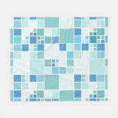 Moderne geometrische Aquamarin türkisfarbene Flies Fleecedecke (Vorderseite (Horizontal))