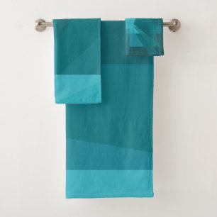 Moderne geometrische aquamarine Farbe Badhandtuch Set