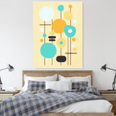 Moderne geometrische Aquamarine Orange Abstrakt Ar Leinwanddruck (Insitu (Schlafzimmer))