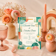 Moderne geometrische Aquarell-Hochzeit