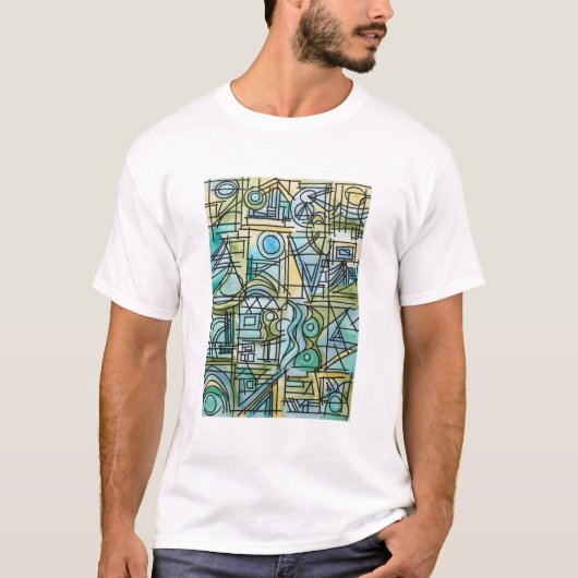Moderne geometrische Aquarellkunst T-Shirt (Vorderseite)