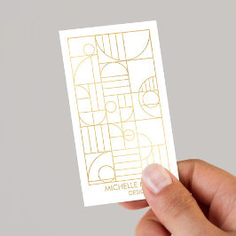 Moderne geometrische Art Deco Imitate Gold Designe Visitenkarte