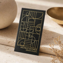 Moderne geometrische Art-Deco-Imitate Gold/Schwarz