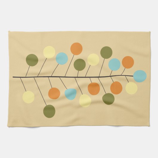 Moderne geometrische Baumform der Mitte des Geschirrtuch (Horizontal)