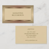 Moderne, geometrische Beige und Gold Beruflich Visitenkarte (Vorne/Hinten)