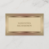 Moderne, geometrische Beige und Gold Beruflich Visitenkarte (Vorderseite)