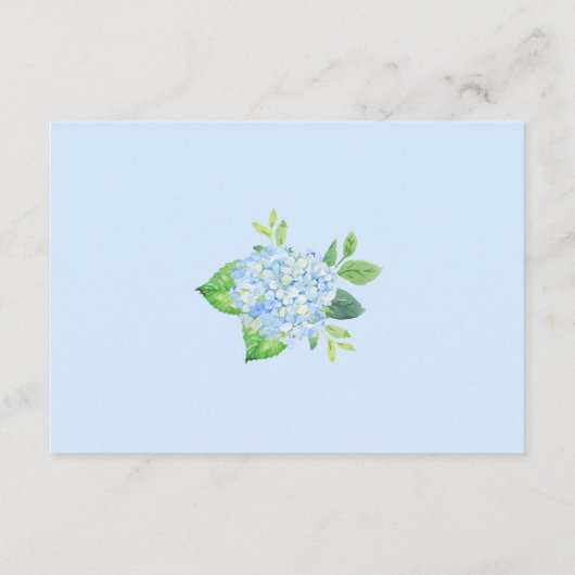 Moderne geometrische blaue Hydrangea Unterkünfte Begleitkarte (Rückseite)