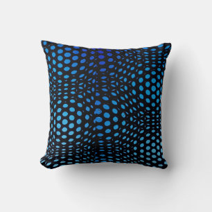Moderne geometrische blaue Punktmuster  Kissen