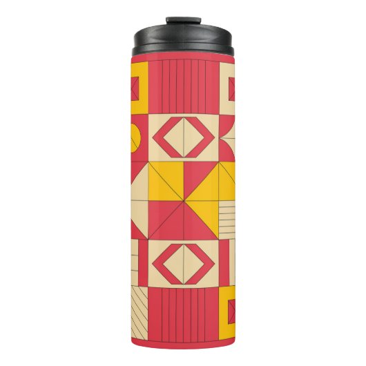 Moderne geometrische Blockmuster-Design Thermosbecher (Vorderseite)