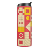Moderne geometrische Blockmuster-Design Thermosbecher (Nach links gedreht)