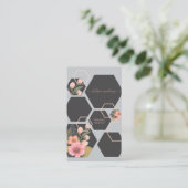 Moderne geometrische Blume | Honey Comb Visitenkarte (Stehend Vorderseite)