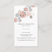 Moderne geometrische Blume | Honey Comb Visitenkarte (Rückseite)