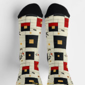 Moderne geometrische Blume - Maßgeschneiderte Beig Socken (Oben)