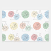 Moderne geometrische Blumen-Geschenkverpackung Geschenkpapier Set (Vorderseite 3)
