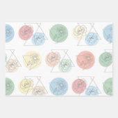 Moderne geometrische Blumen-Geschenkverpackung Geschenkpapier Set (Vorderseite 2)