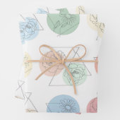 Moderne geometrische Blumen-Geschenkverpackung Geschenkpapier Set (Beispiel)