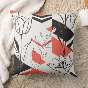 Moderne geometrische Blumengegensätze Kissen