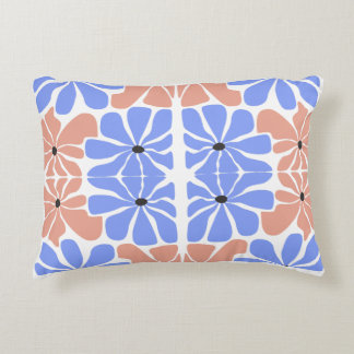 Moderne geometrische Blumengestaltung - Blau- und Dekokissen