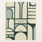 Moderne geometrische Bögen 2025 Individuelle Name Planer (Vorderseite)