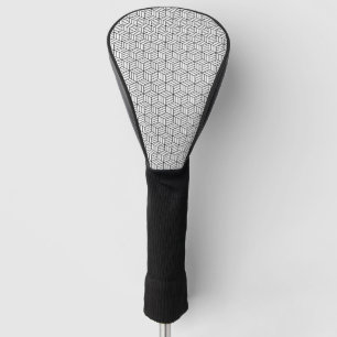 Moderne geometrische Box Linien Quadrat Schwarz-We Golf Headcover