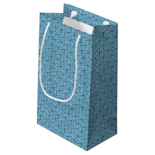 Moderne geometrische Box Linien Square Light Blue Kleine Geschenktüte