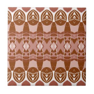 Moderne geometrische braune Terrakotta-Muster Fliese