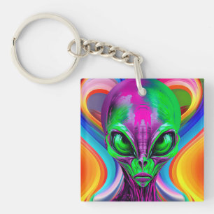Moderne geometrische bunte Aliens Schlüsselanhänger