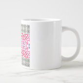 Moderne geometrische bunte Boho-Muster Jumbo-Tasse (Rechts)