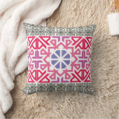 Moderne geometrische bunte Boho-Muster Kissen (Decke)