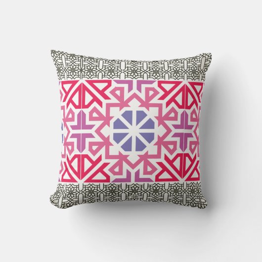 Moderne geometrische bunte Boho-Muster Kissen (Vorderseite)